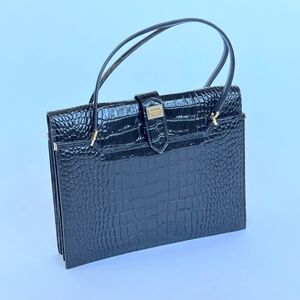 Elegant Dolce & Gabbana D&G Black Alligator Ingrid Bag - New, Without Tags
